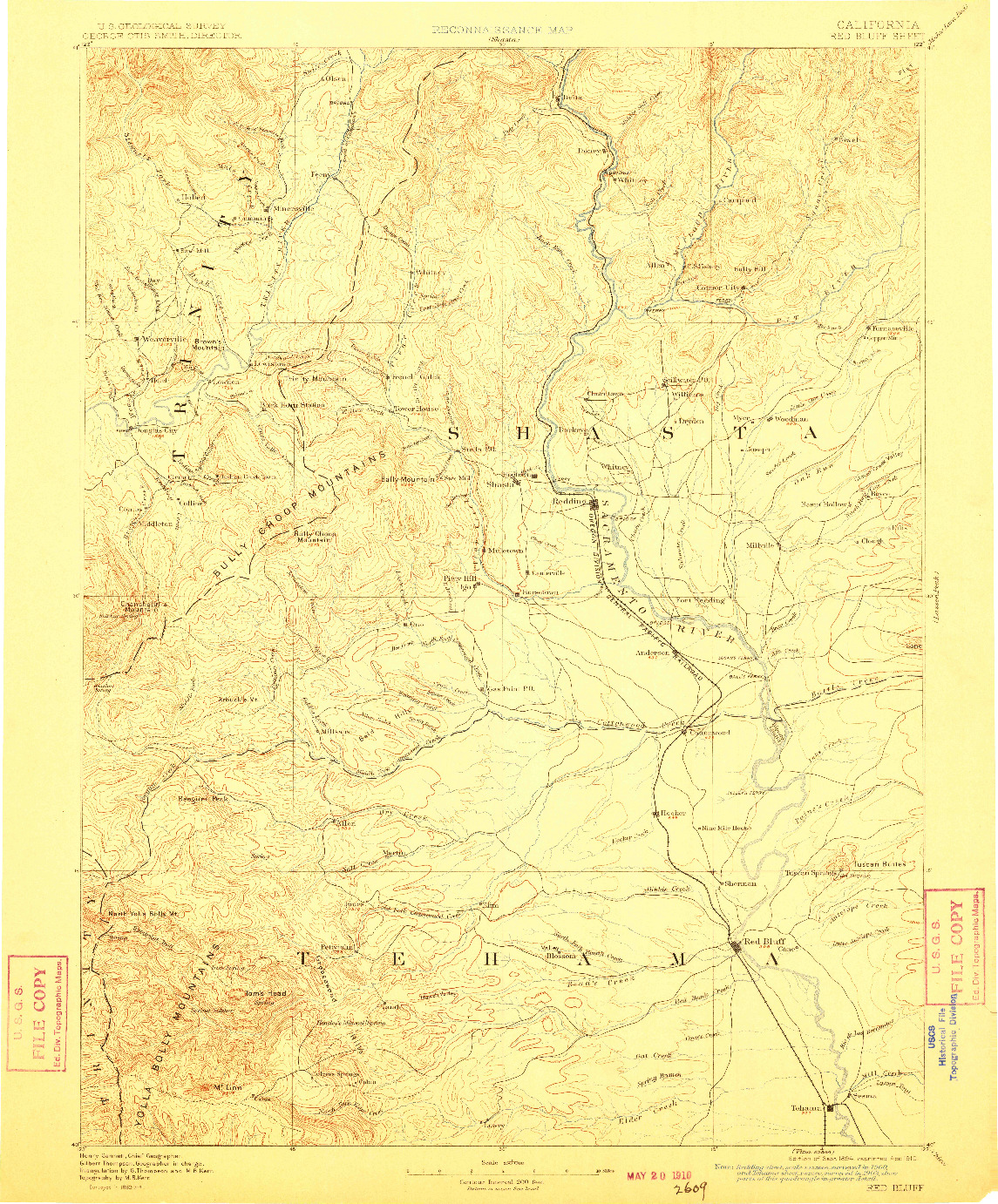 USGS 1:250000-SCALE QUADRANGLE FOR RED BLUFF, CA 1894