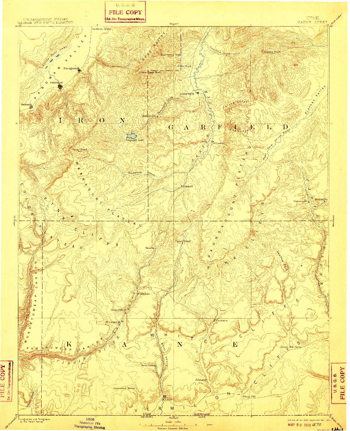 USGS 1:250000-SCALE QUADRANGLE FOR KANAB, UT 1886