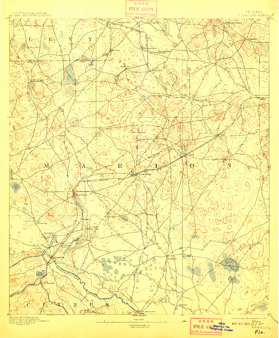 USGS 1:62500-SCALE QUADRANGLE FOR DUNNELLON, FL 1894