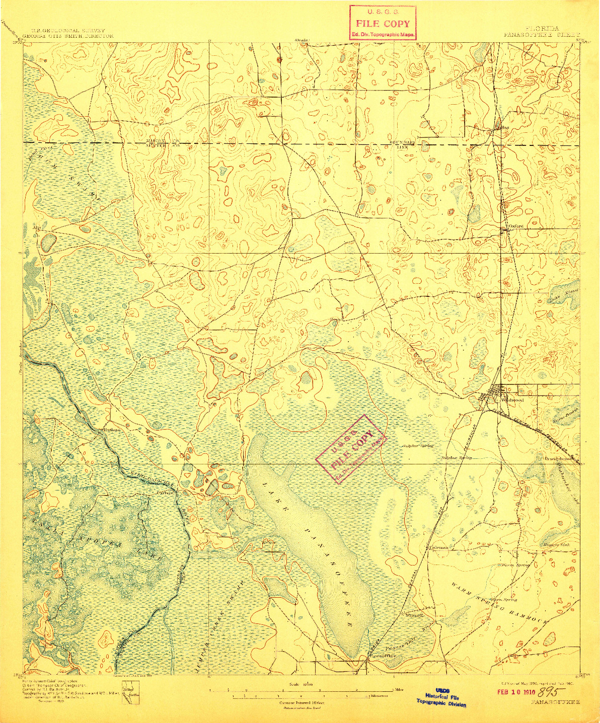 USGS 1:62500-SCALE QUADRANGLE FOR PANASOFFKEE, FL 1895