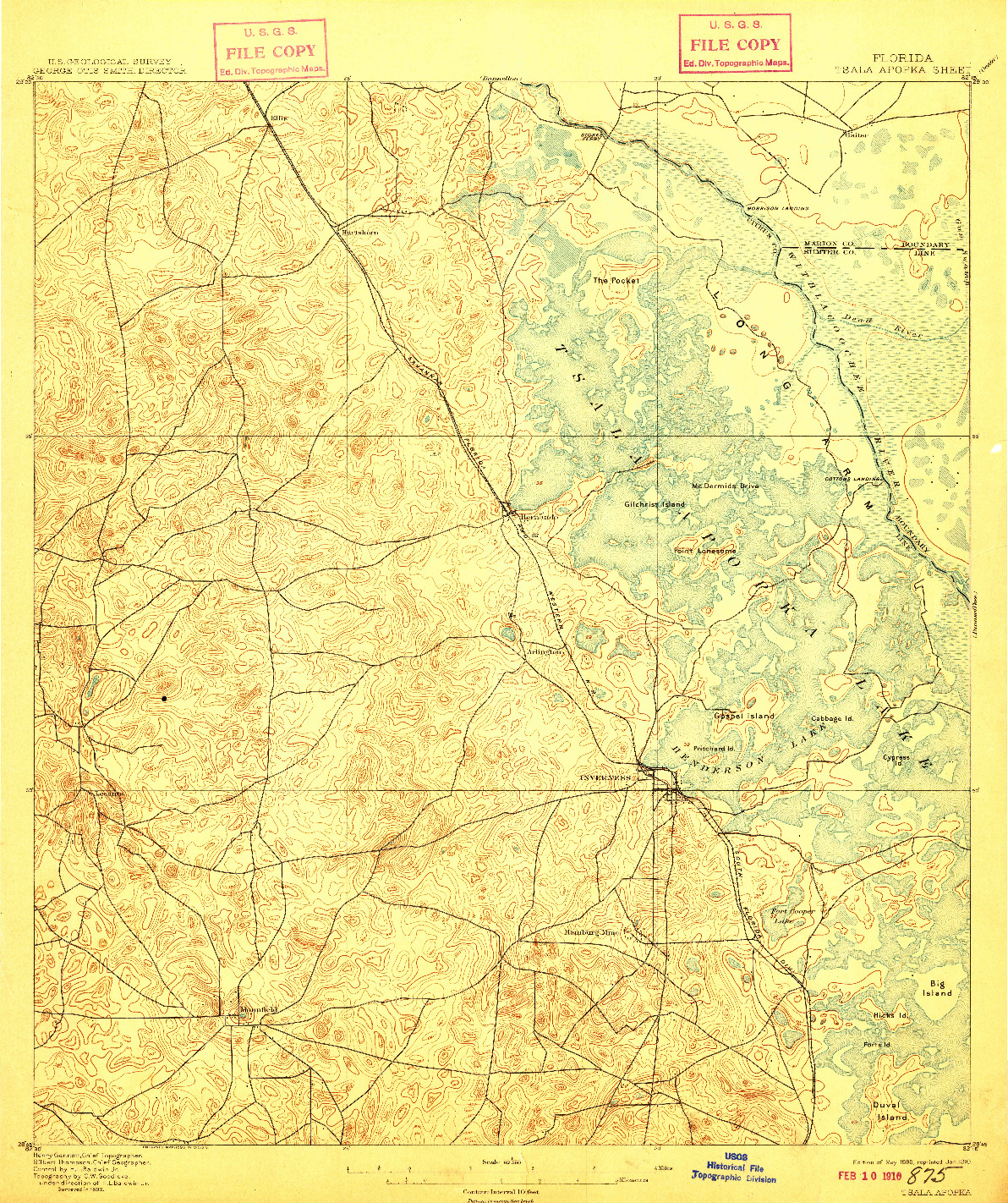 USGS 1:62500-SCALE QUADRANGLE FOR TSALA APOPKA, FL 1895