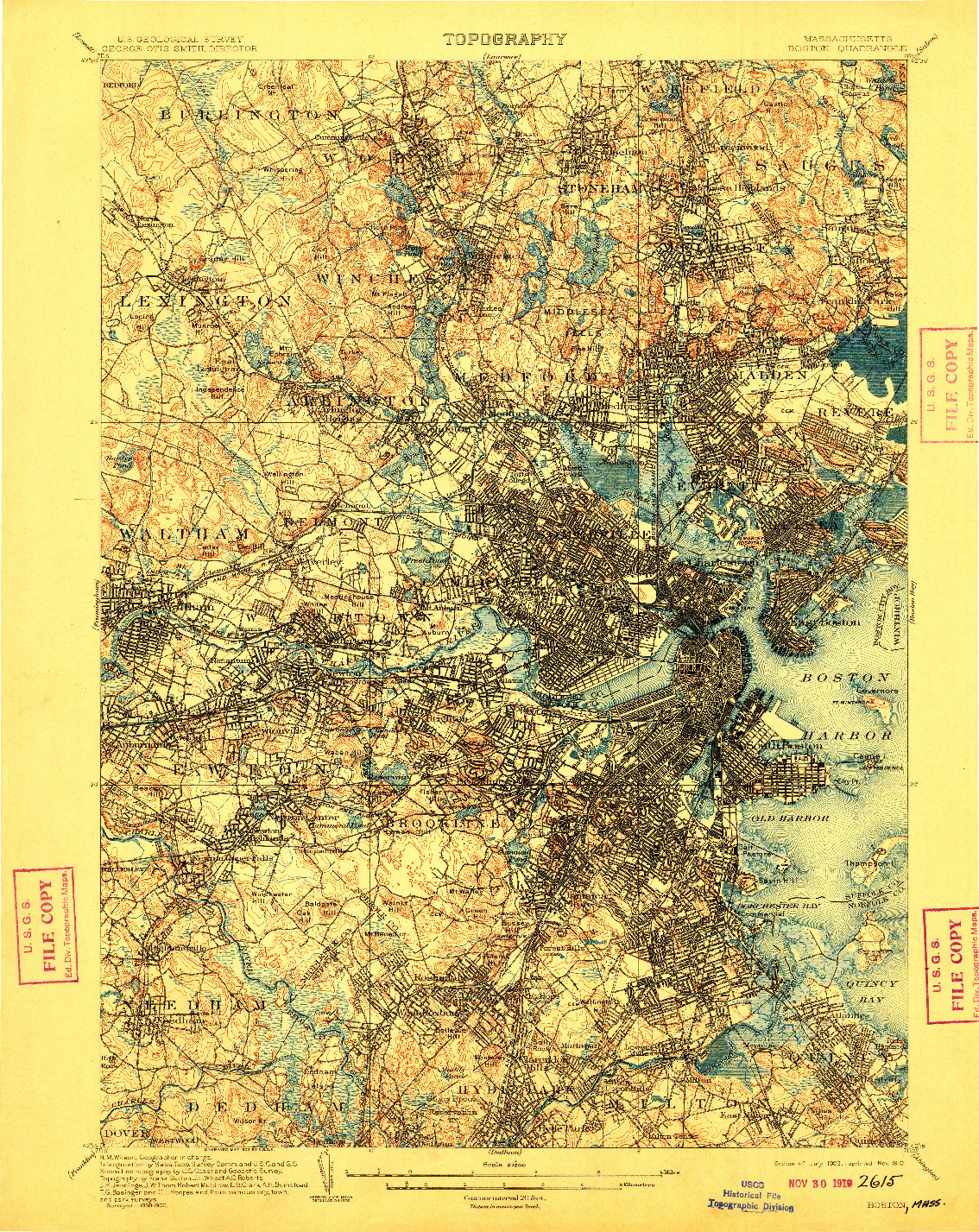 USGS 1:62500-SCALE QUADRANGLE FOR BOSTON, MA 1903