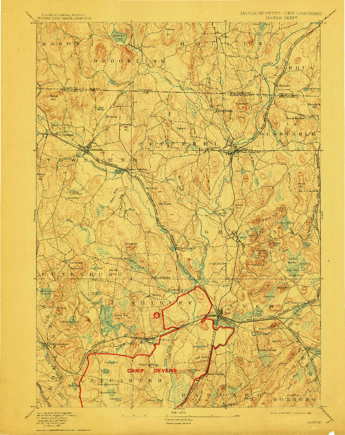 USGS 1:62500-SCALE QUADRANGLE FOR GROTON, MA 1893