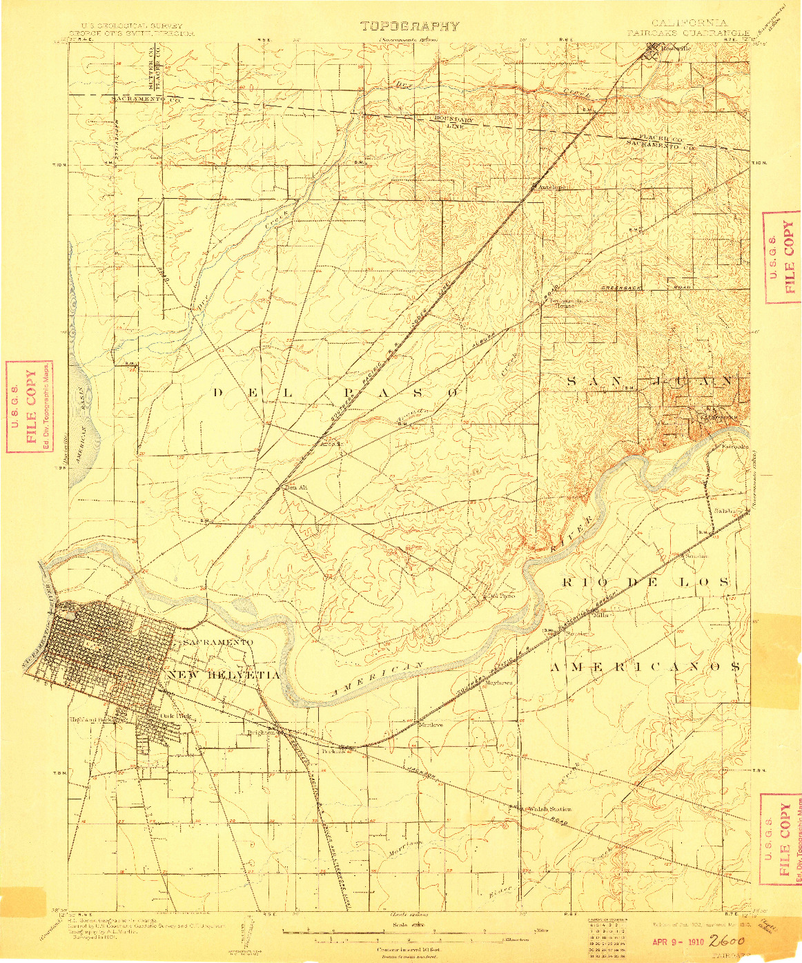 USGS 1:62500-SCALE QUADRANGLE FOR FAIROAKS, CA 1902