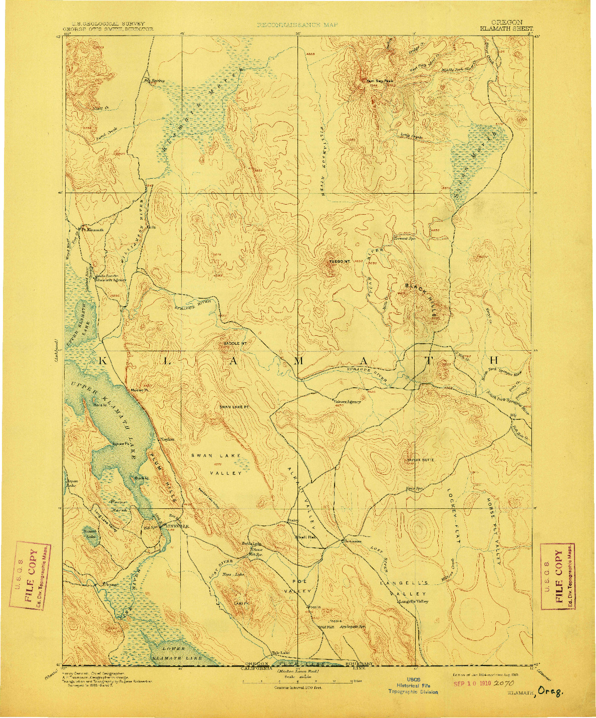 USGS 1:250000-SCALE QUADRANGLE FOR KLAMATH, OR 1894