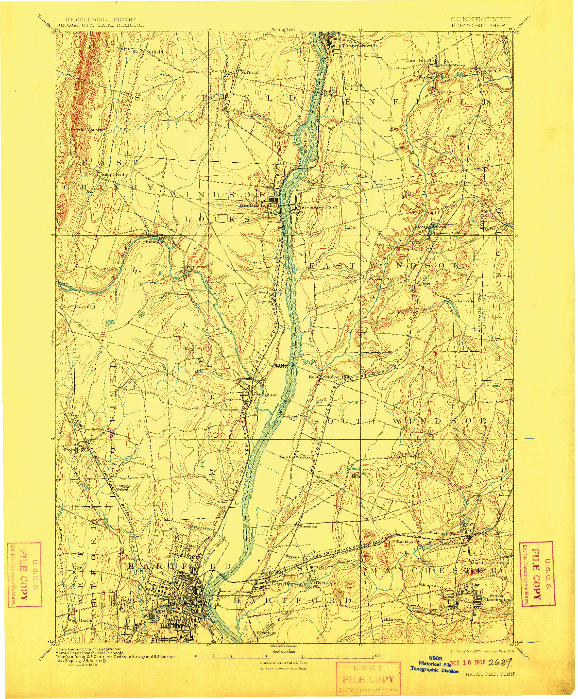 USGS 1:62500-SCALE QUADRANGLE FOR HARTFORD, CT 1892