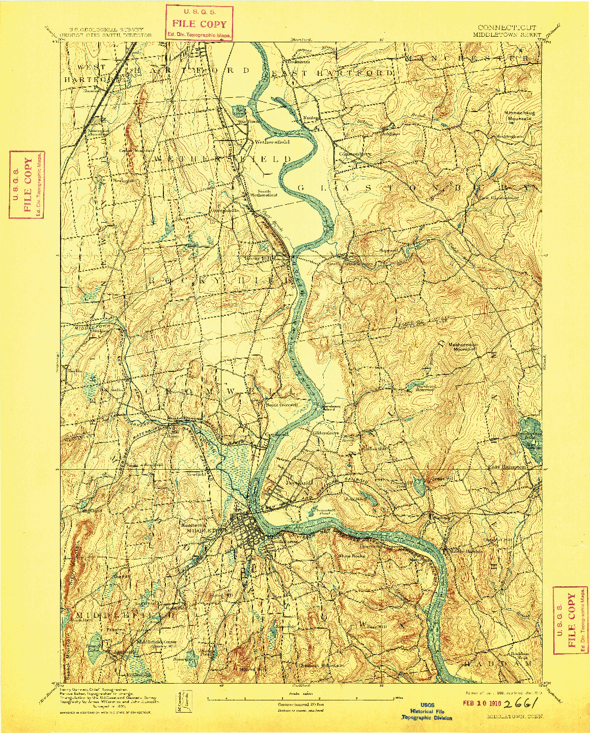 USGS 1:62500-SCALE QUADRANGLE FOR MIDDLETOWN, CT 1893
