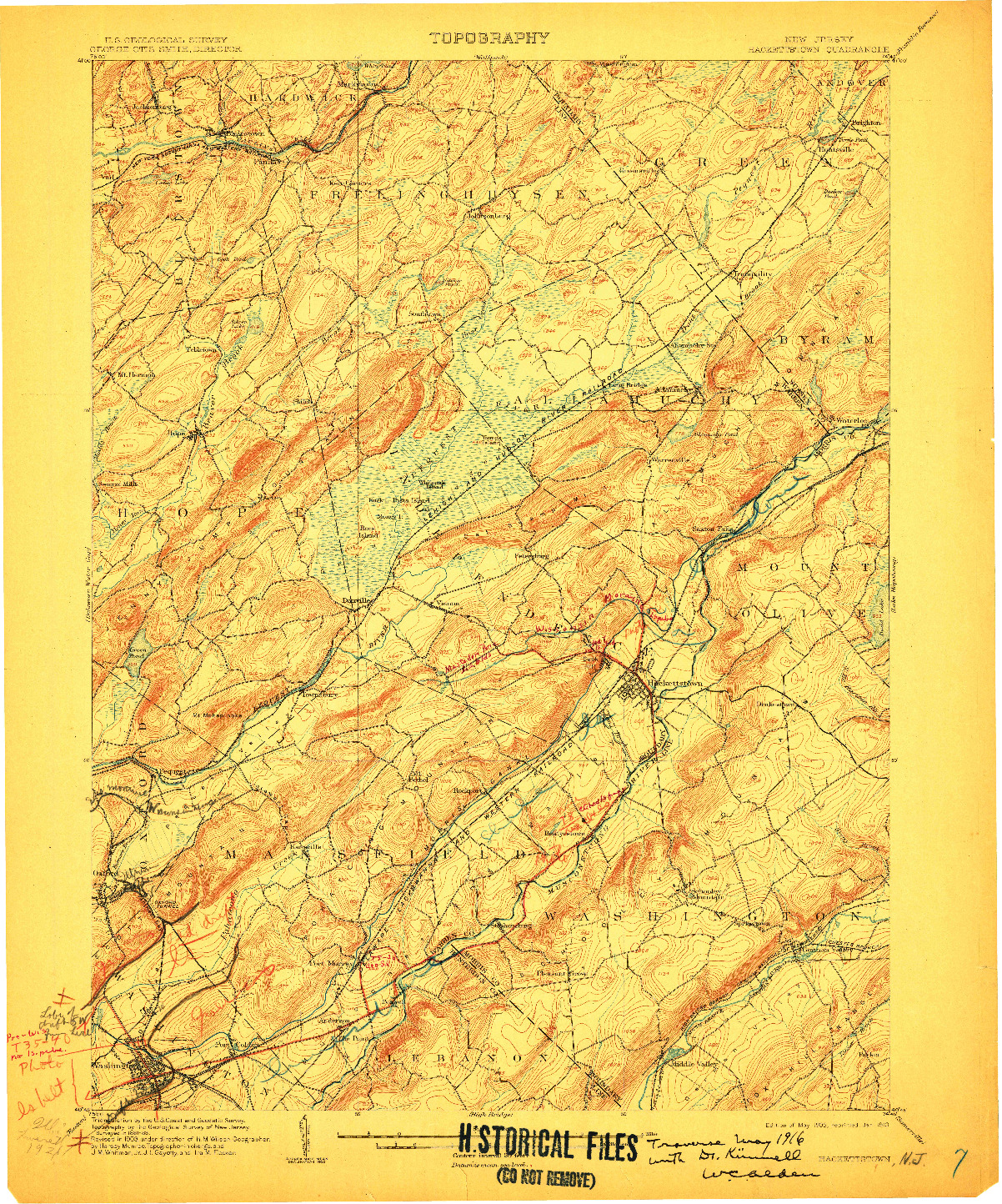 USGS 1:62500-SCALE QUADRANGLE FOR HACKETTSTOWN, NJ 1905