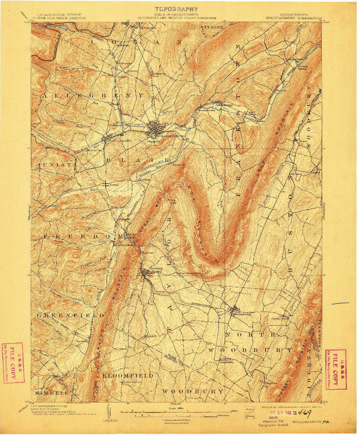 USGS 1:62500-SCALE QUADRANGLE FOR HOLLIDAYSBURG, PA 1903