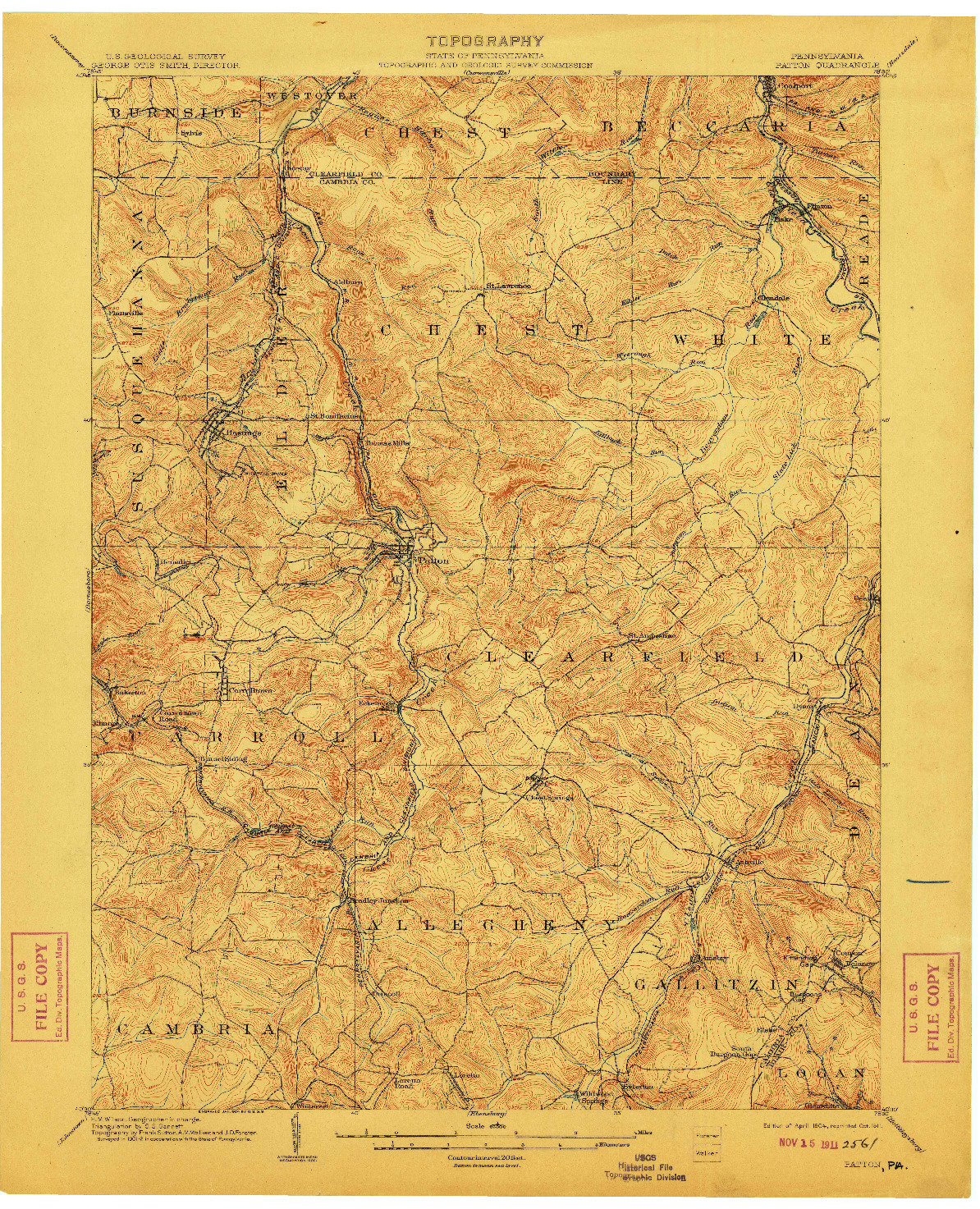 USGS 1:62500-SCALE QUADRANGLE FOR PATTON, PA 1904