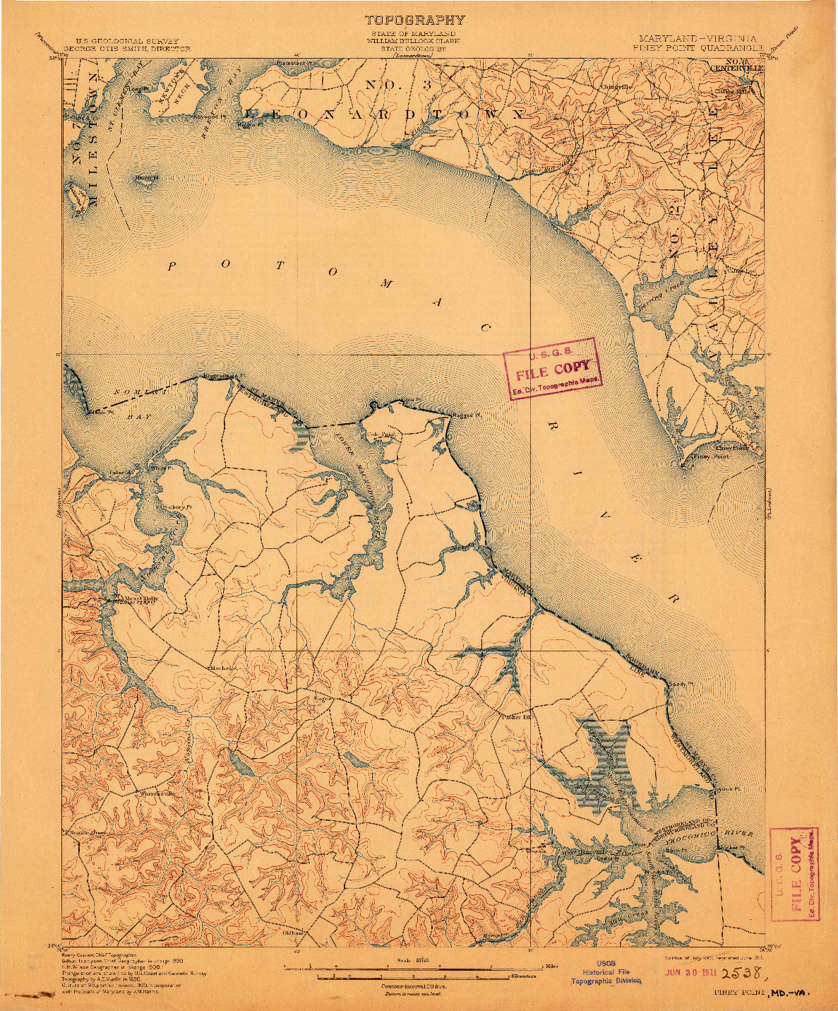 USGS 1:62500-SCALE QUADRANGLE FOR PINEY POINT, MD 1901