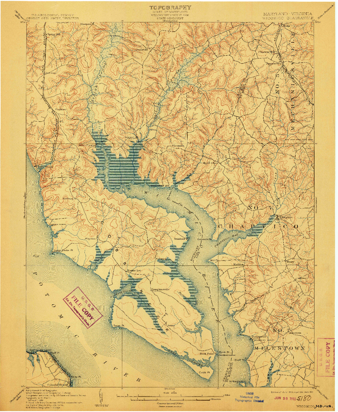 USGS 1:62500-SCALE QUADRANGLE FOR WICOMICO, MD 1902