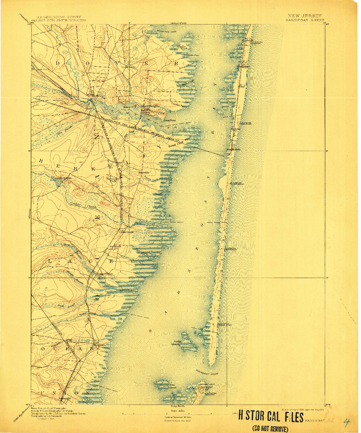 USGS 1:62500-SCALE QUADRANGLE FOR BARNEGAT, NJ 1898