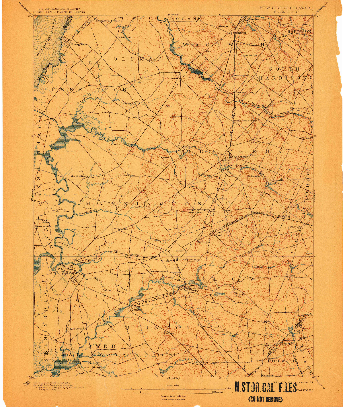 USGS 1:62500-SCALE QUADRANGLE FOR SALEM, NJ 1898