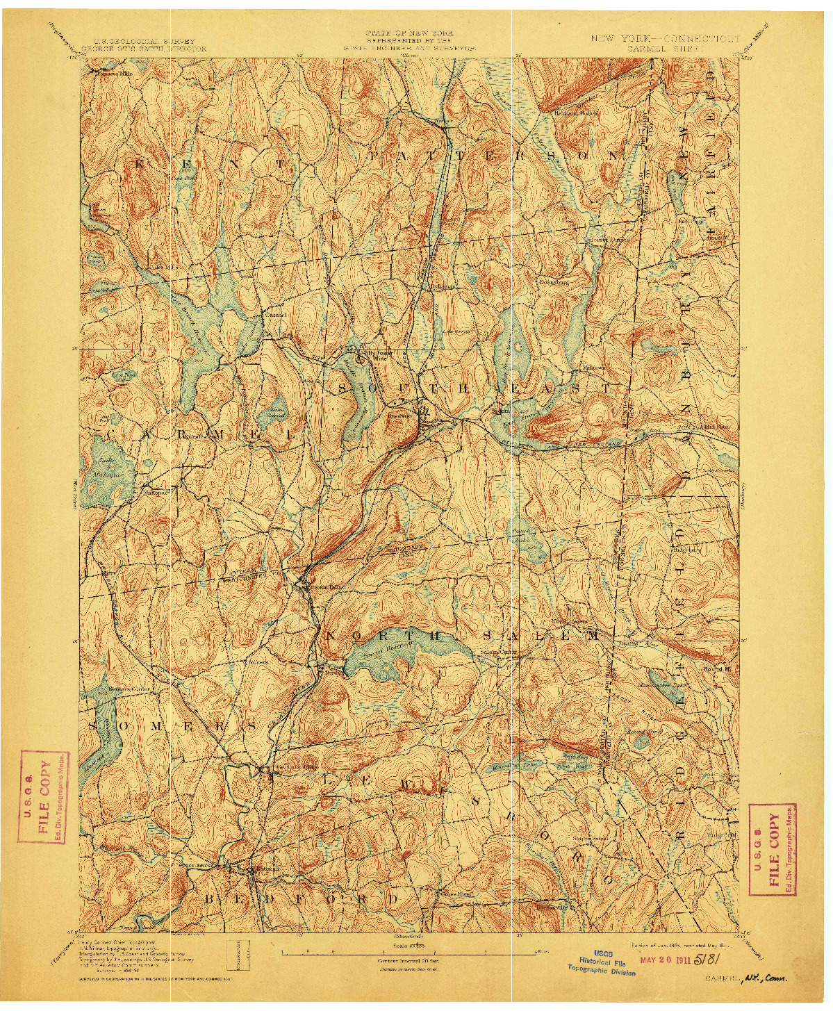 USGS 1:62500-SCALE QUADRANGLE FOR CARMEL, NY 1894