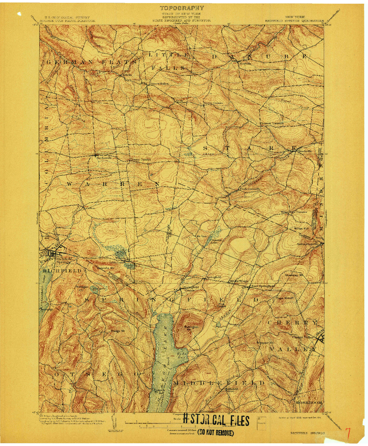 USGS 1:62500-SCALE QUADRANGLE FOR RICHFIELD SPRINGS, NY 1903