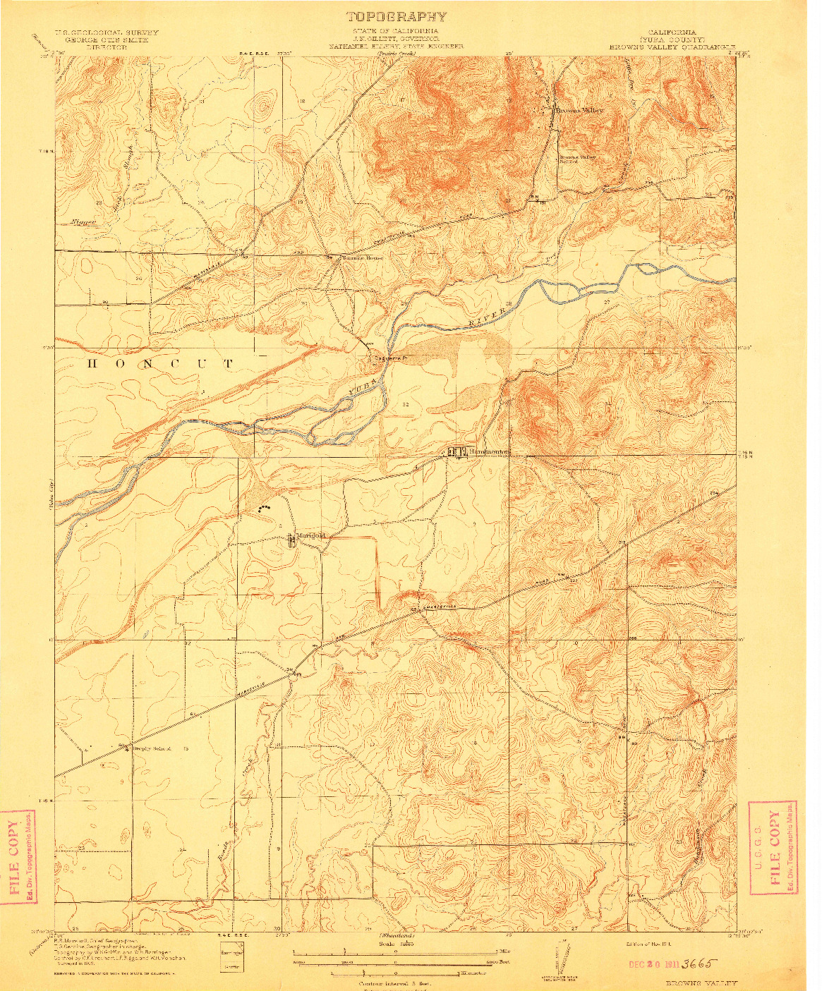 USGS 1:31680-SCALE QUADRANGLE FOR BROWNS VALLEY, CA 1911