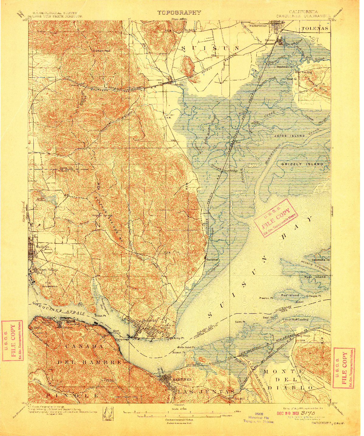 USGS 1:62500-SCALE QUADRANGLE FOR CARQUINEZ, CA 1901