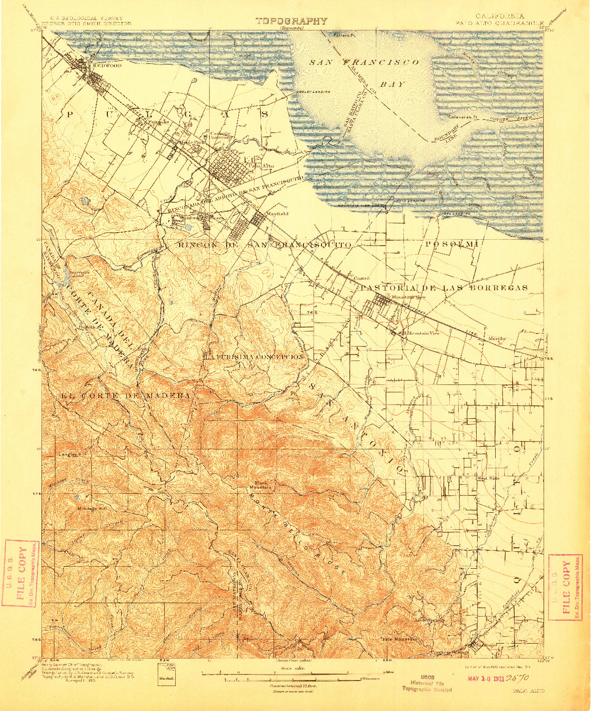 USGS 1:62500-SCALE QUADRANGLE FOR PALO ALTO, CA 1899