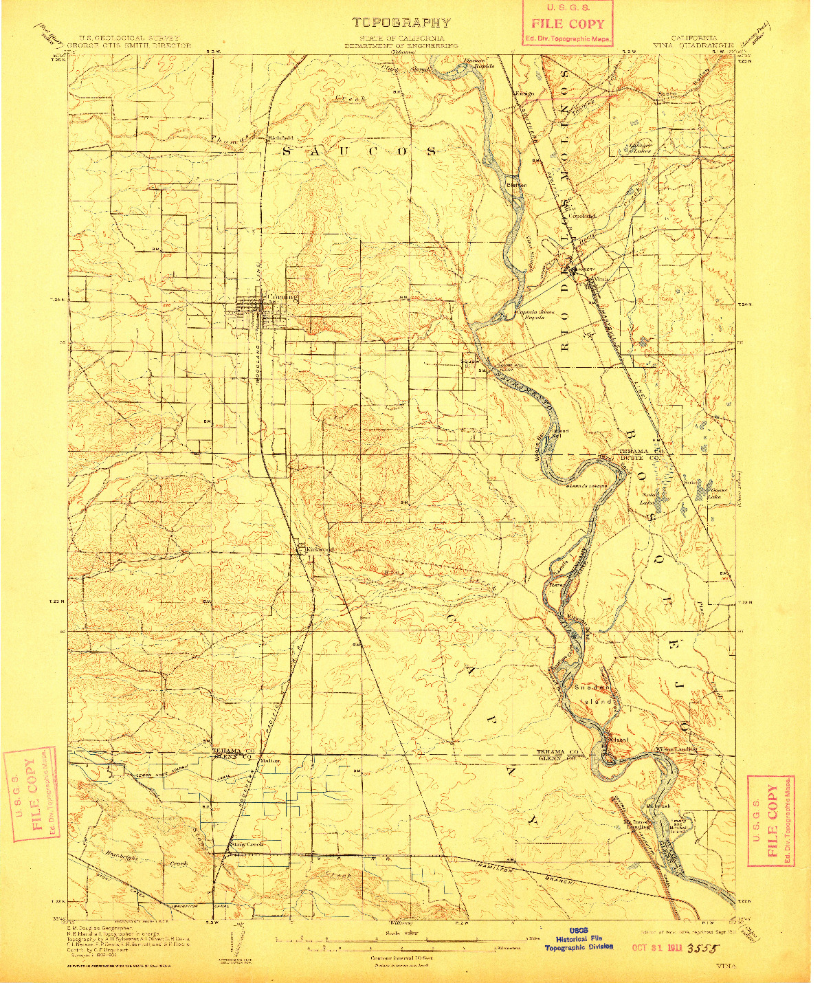 USGS 1:62500-SCALE QUADRANGLE FOR VINA, CA 1904