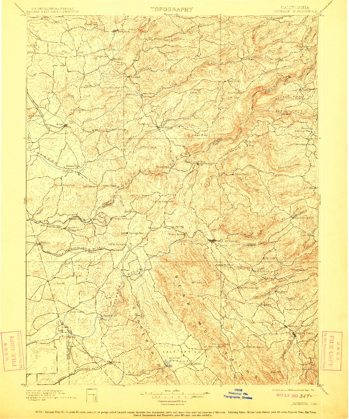 USGS 1:125000-SCALE QUADRANGLE FOR JACKSON, CA 1902