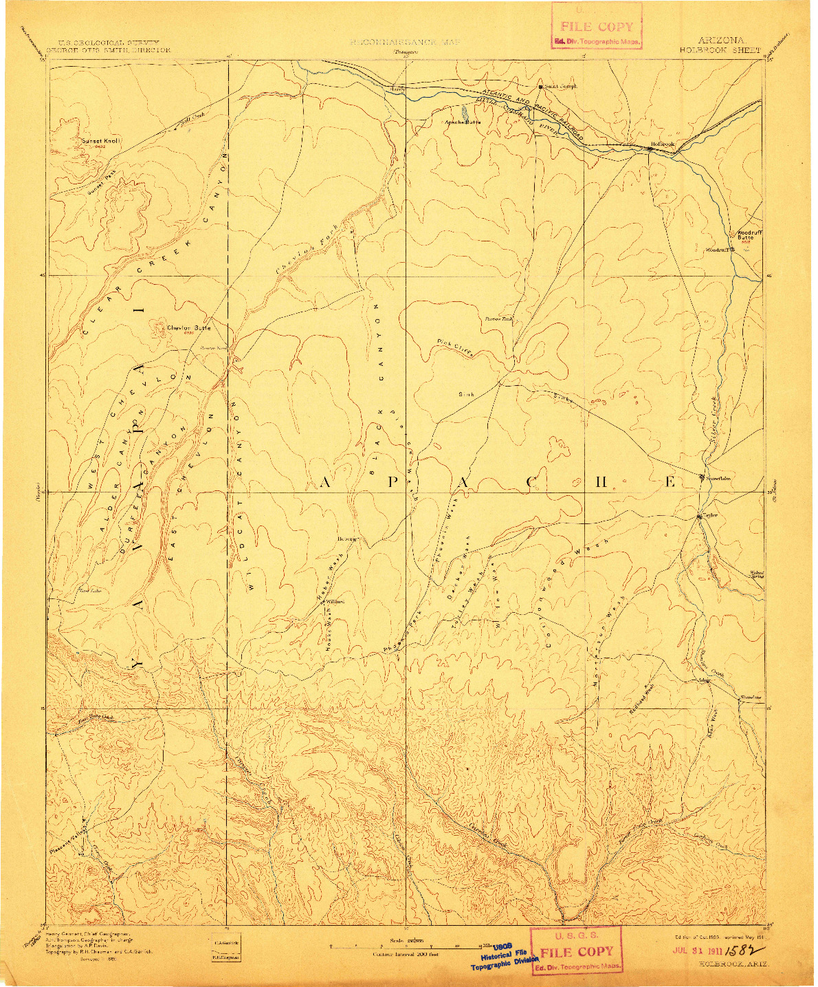 USGS 1:250000-SCALE QUADRANGLE FOR HOLBROOK, AZ 1893