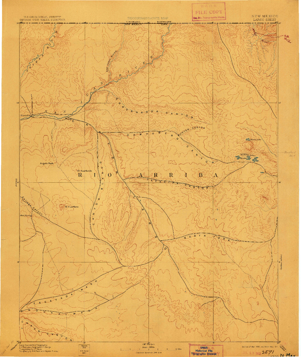 USGS 1:250000-SCALE QUADRANGLE FOR LARGO, NM 1895
