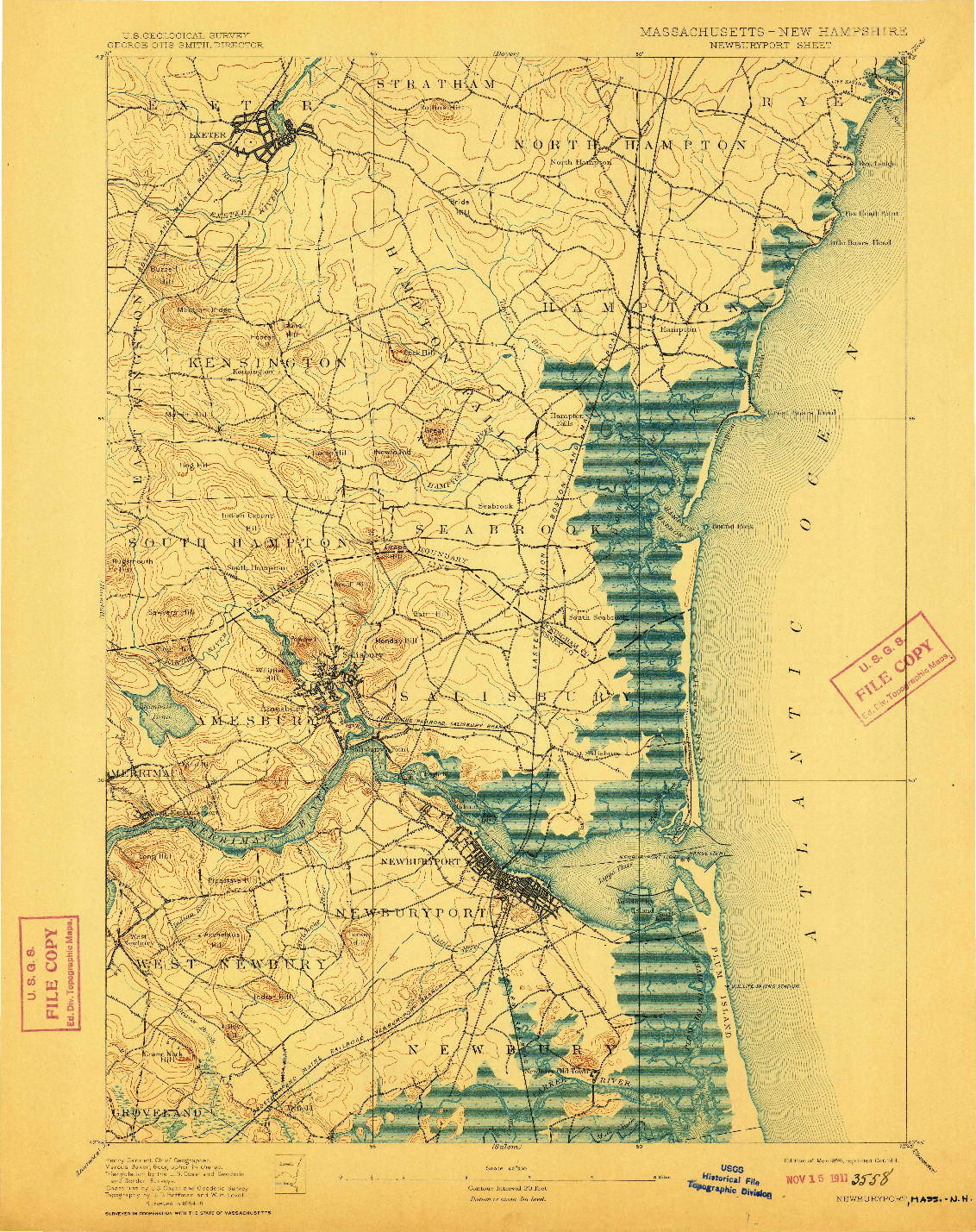 USGS 1:62500-SCALE QUADRANGLE FOR NEWBURYPORT, MA 1894