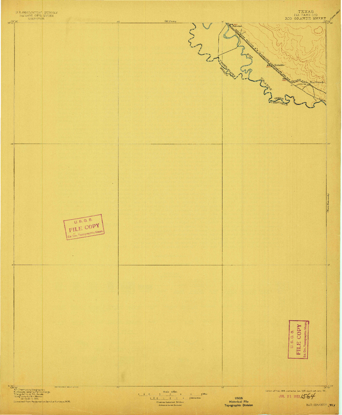 USGS 1:125000-SCALE QUADRANGLE FOR RIO GRANDE, TX 1896