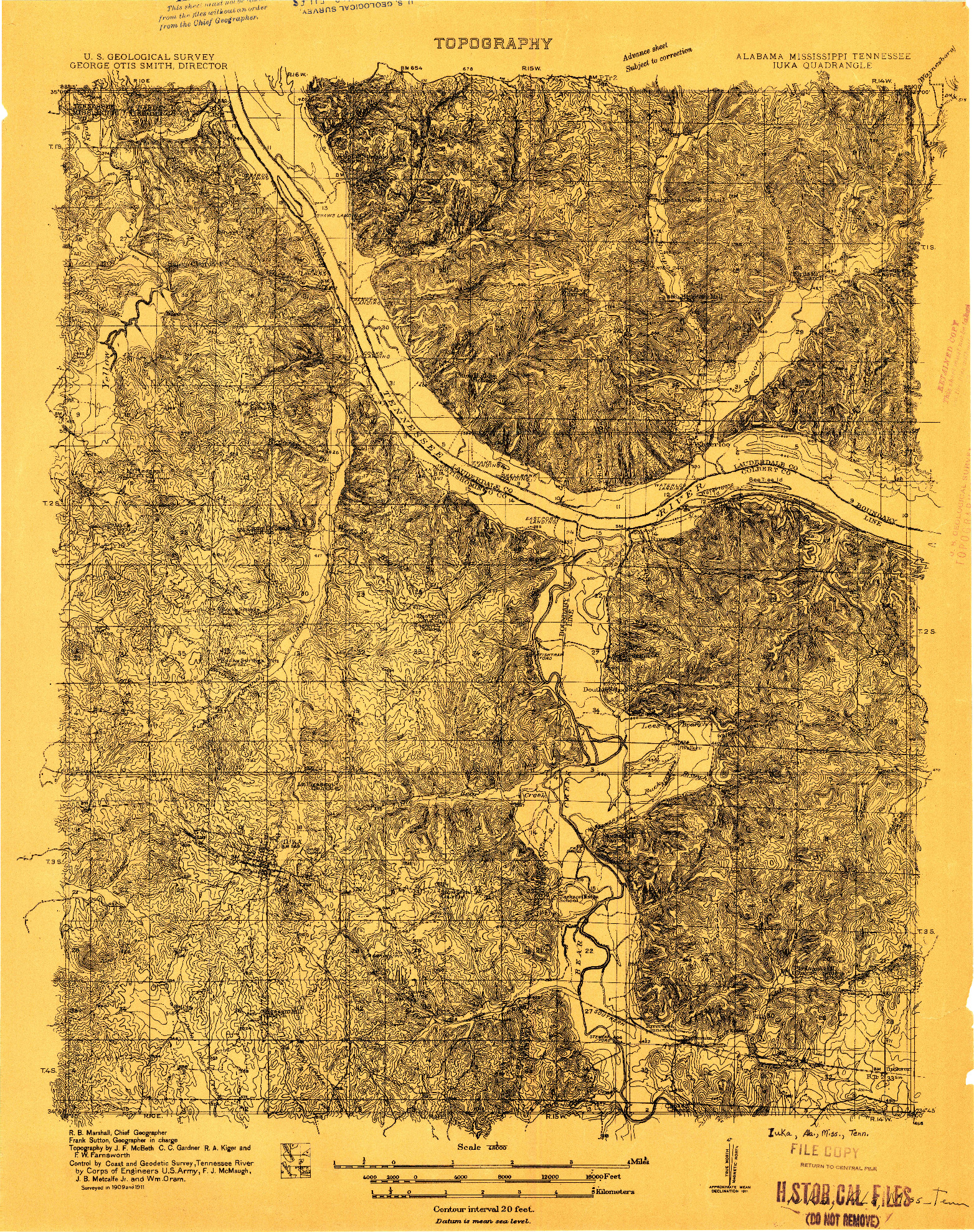 USGS 1:48000-SCALE QUADRANGLE FOR IUKA, AL 1911