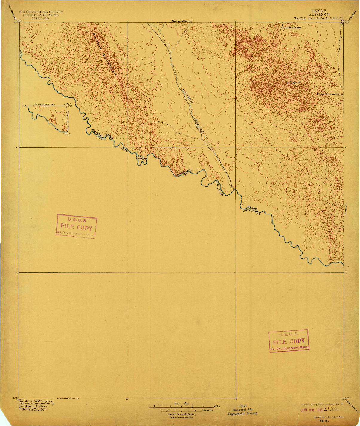 USGS 1:125000-SCALE QUADRANGLE FOR EAGLE MOUNTAIN, TX 1897