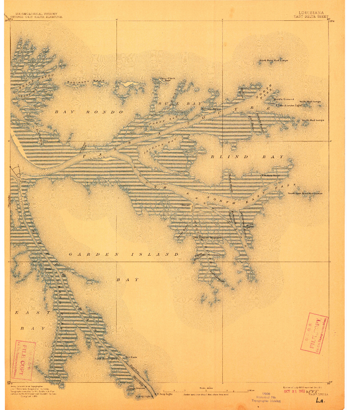 USGS 1:62500-SCALE QUADRANGLE FOR EAST DELTA, LA 1893