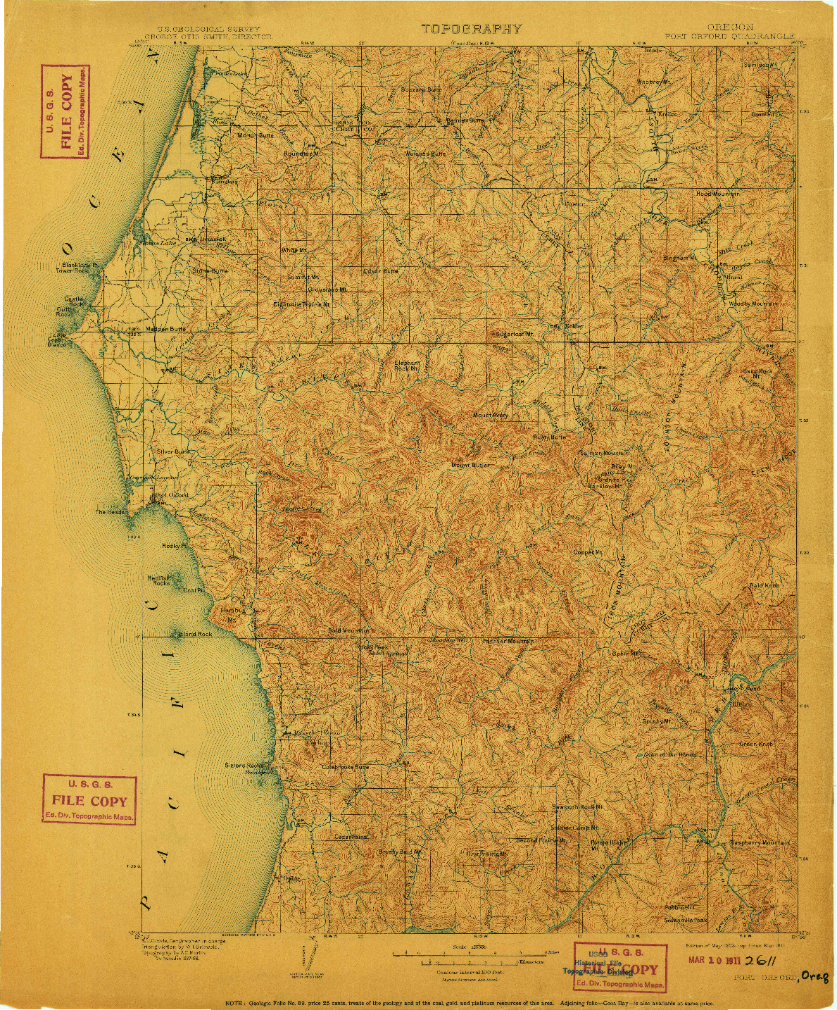 USGS 1:125000-SCALE QUADRANGLE FOR PORT ORFORD, OR 1903