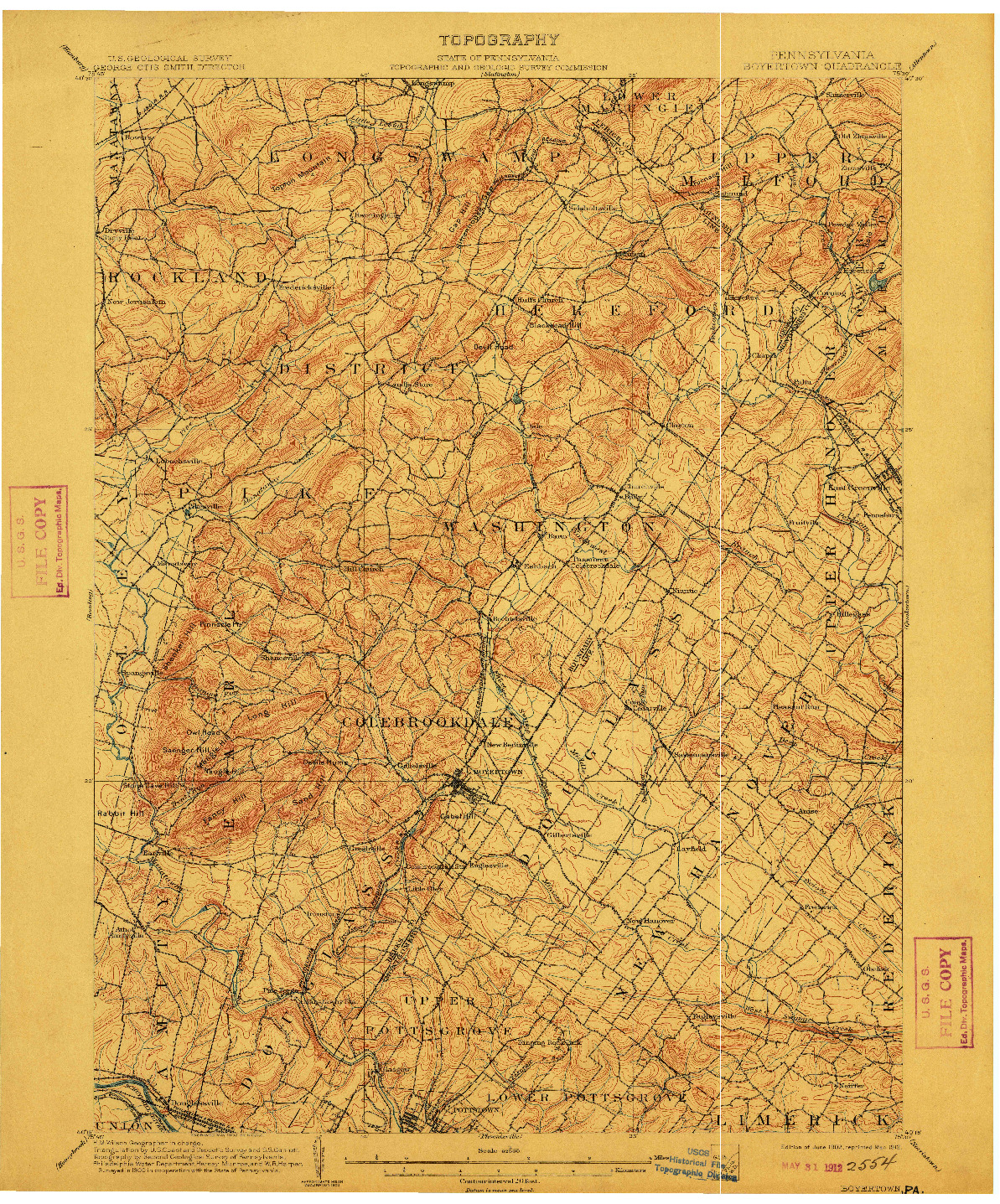 USGS 1:62500-SCALE QUADRANGLE FOR BOYERTOWN, PA 1902