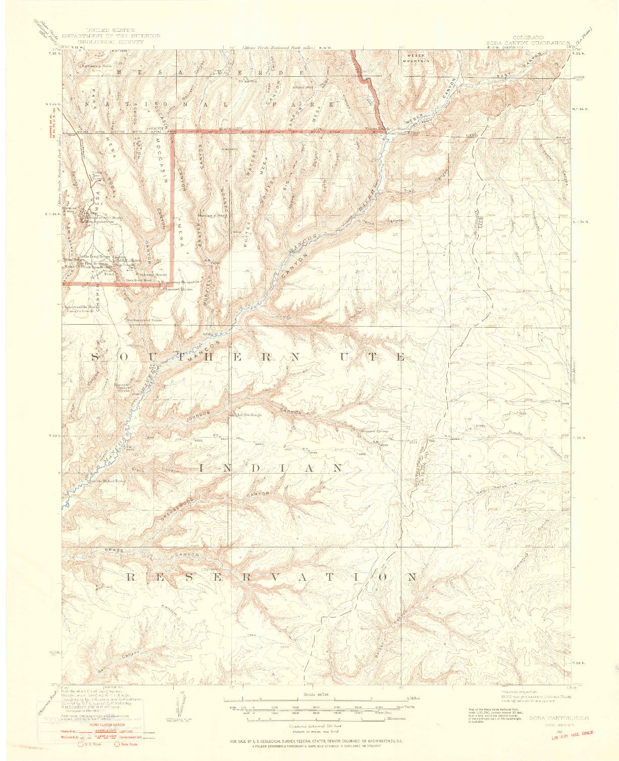 USGS 1:62500-SCALE QUADRANGLE FOR SODA CANYON, CO 1912