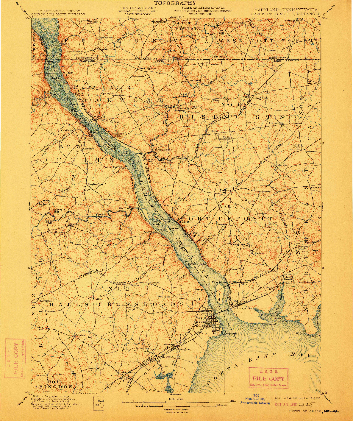 USGS 1:62500-SCALE QUADRANGLE FOR HAVRE DE GRACE, MD 1900