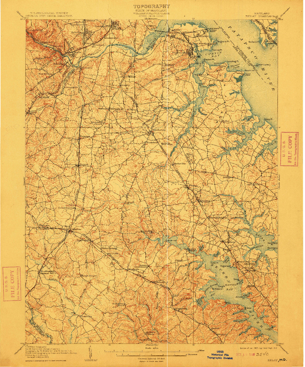 USGS 1:62500-SCALE QUADRANGLE FOR RELAY, MD 1907