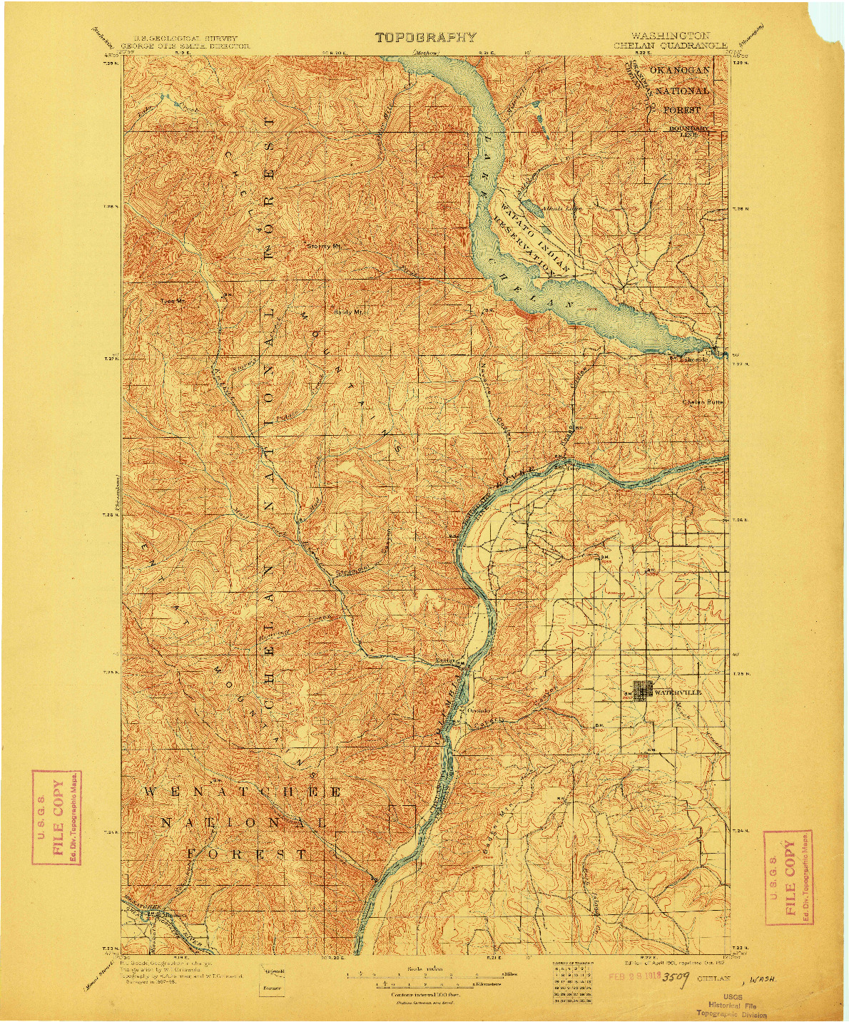 USGS 1:125000-SCALE QUADRANGLE FOR CHELAN, WA 1901