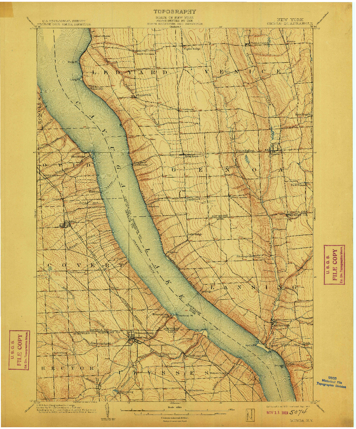 USGS 1:62500-SCALE QUADRANGLE FOR GENOA, NY 1902