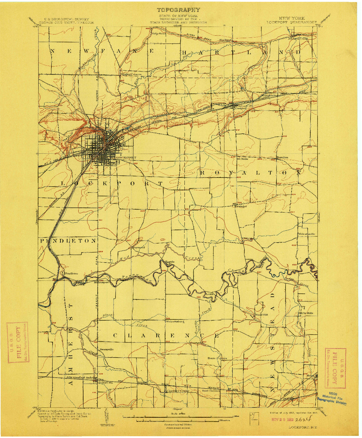 USGS 1:62500-SCALE QUADRANGLE FOR LOCKPORT, NY 1902