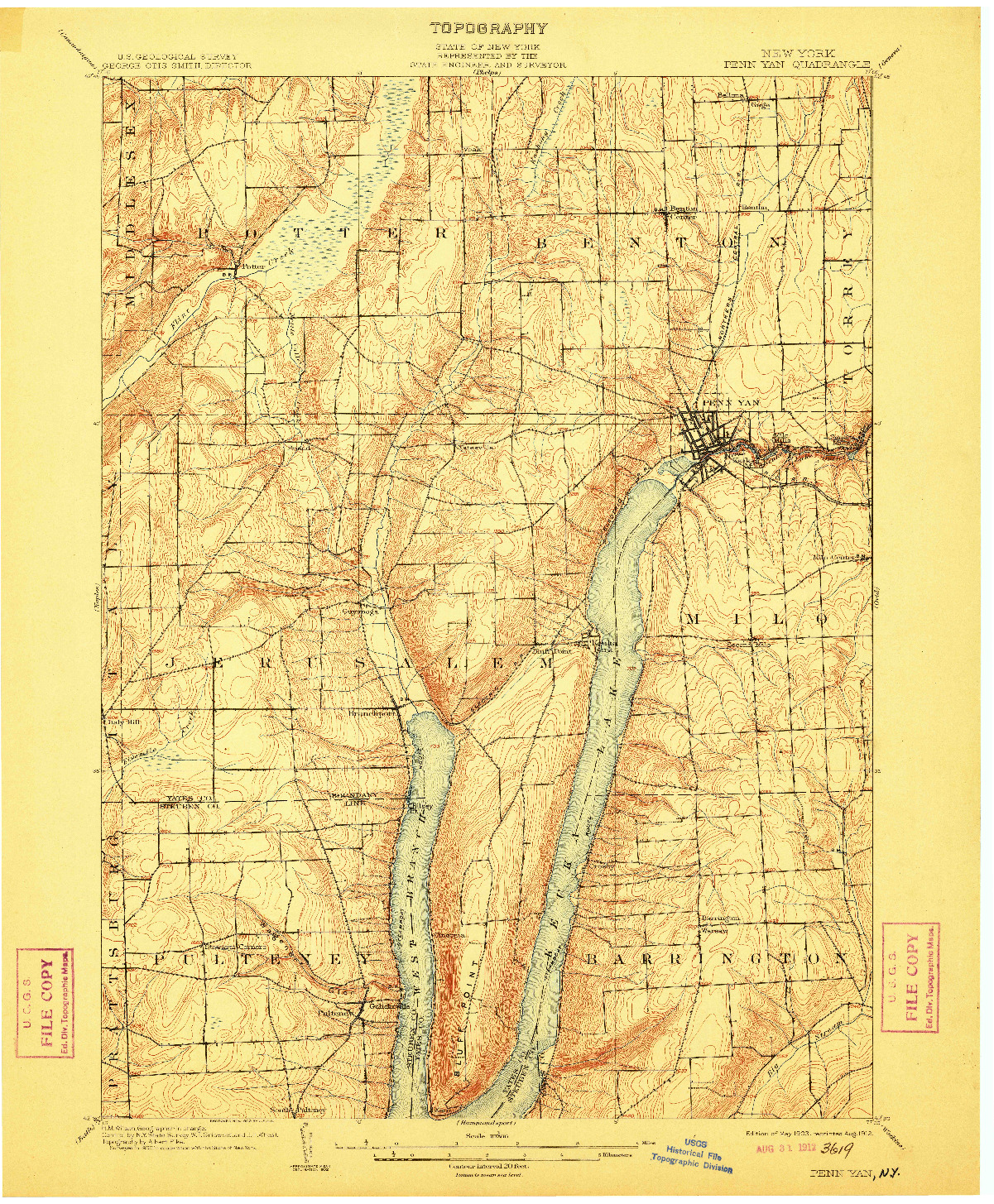 USGS 1:62500-SCALE QUADRANGLE FOR PENN YAN, NY 1903