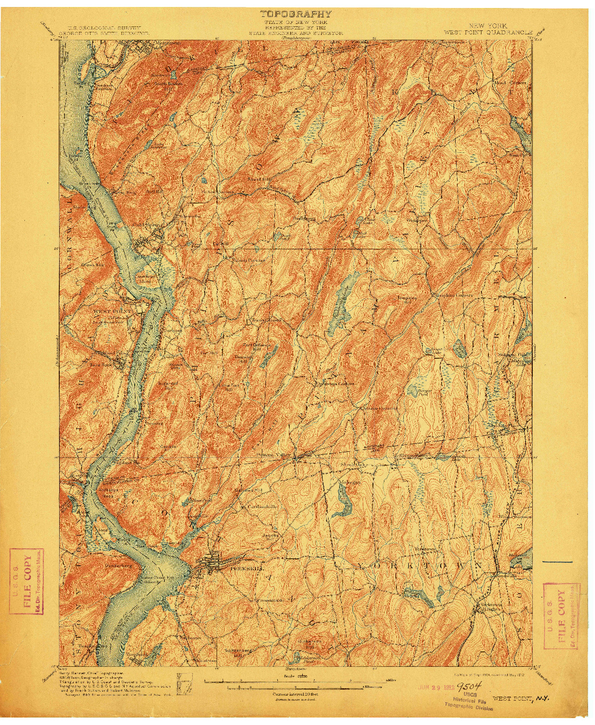 USGS 1:62500-SCALE QUADRANGLE FOR WEST POINT, NY 1901