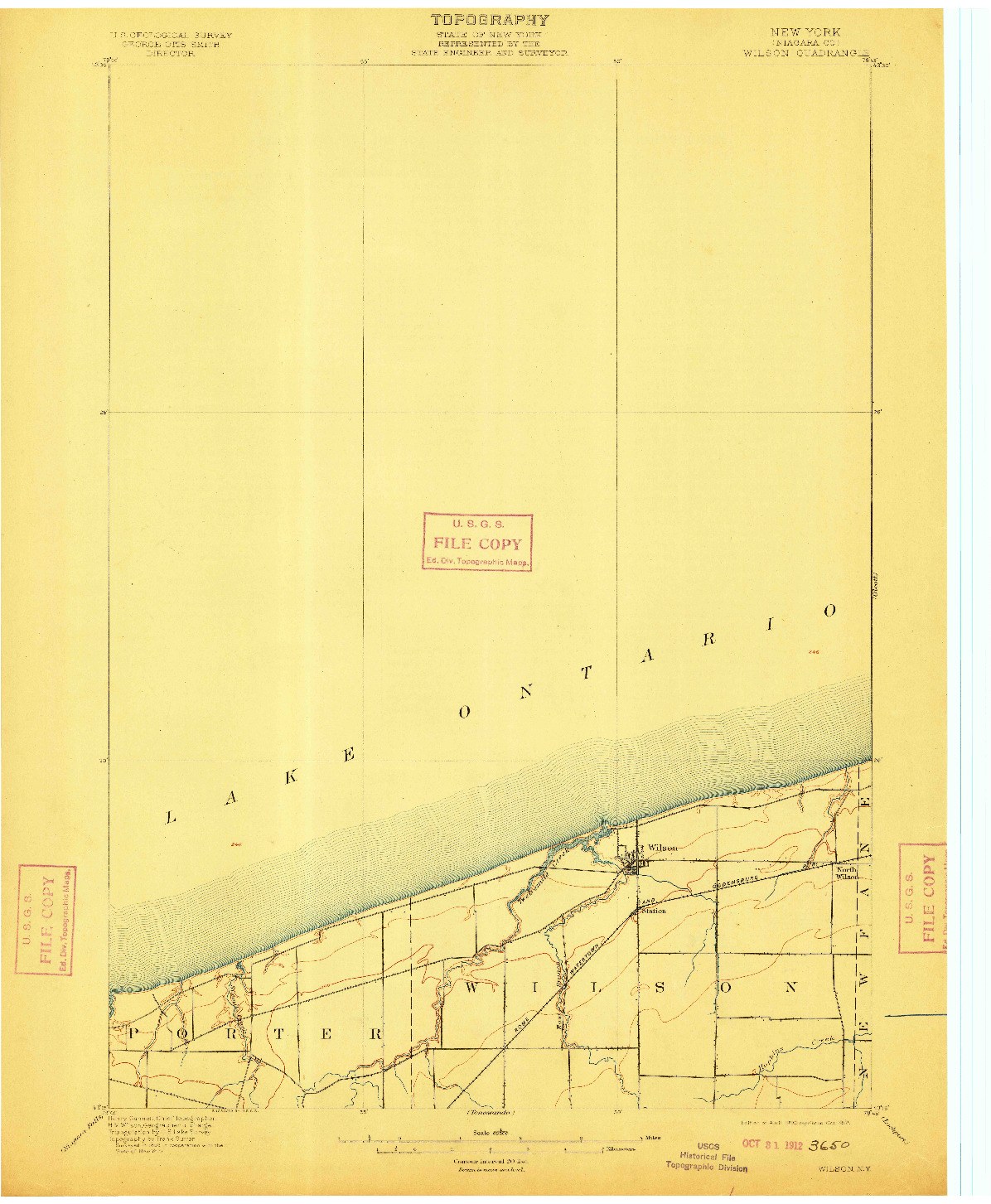 USGS 1:62500-SCALE QUADRANGLE FOR WILSON, NY 1900