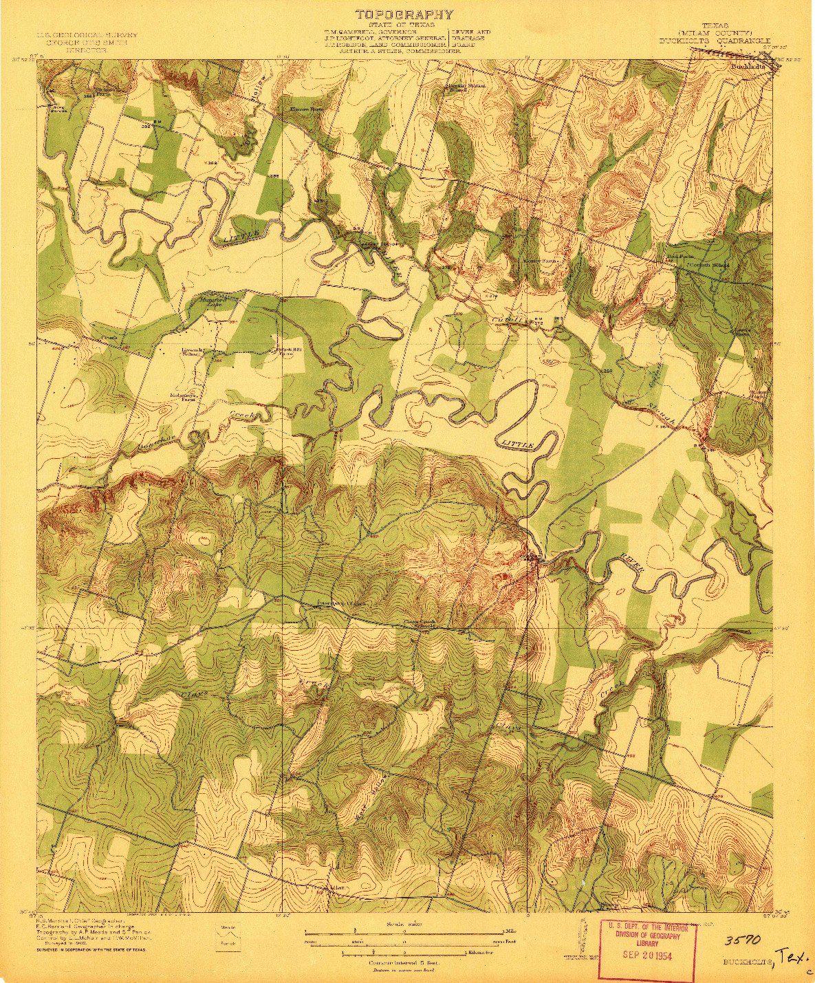 USGS 1:31680-SCALE QUADRANGLE FOR BUCKHOLTS, TX 1912