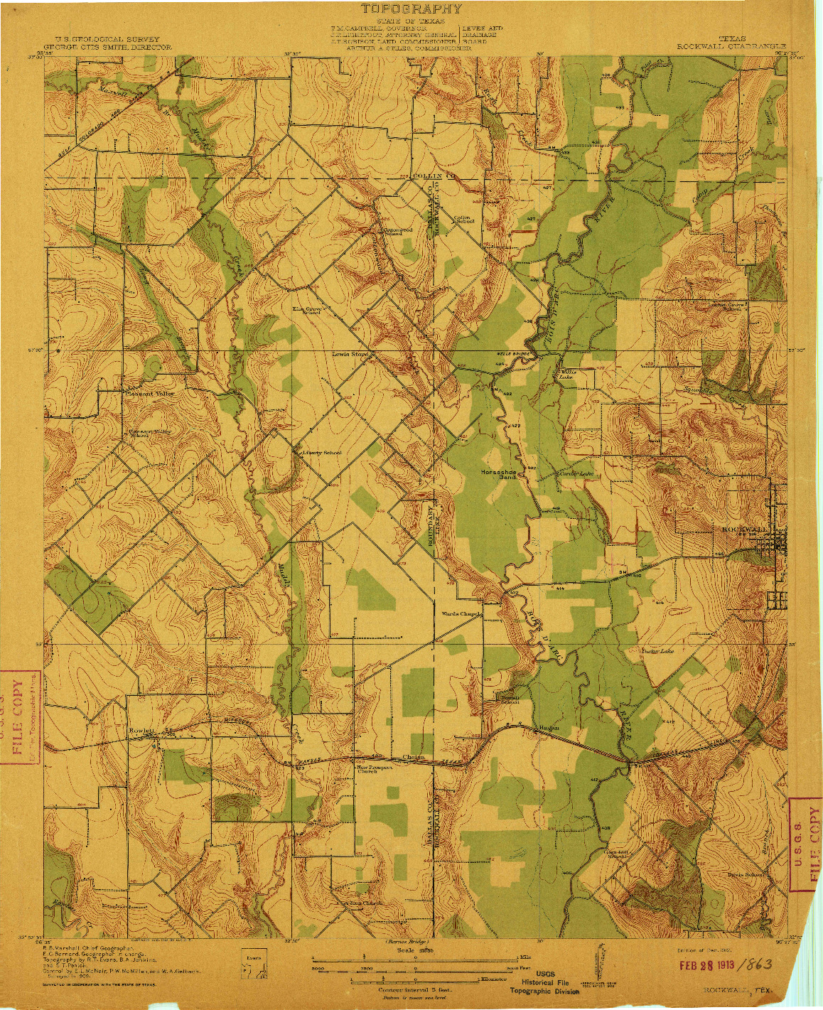 USGS 1:31680-SCALE QUADRANGLE FOR ROCKWALL, TX 1912