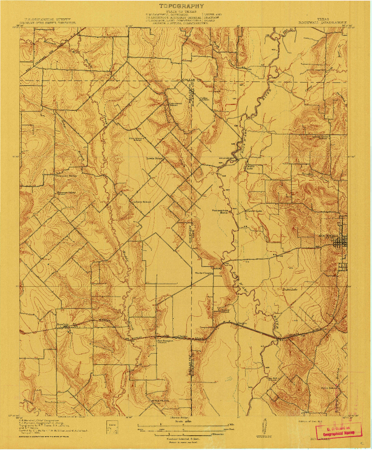USGS 1:31680-SCALE QUADRANGLE FOR ROCKWALL, TX 1912