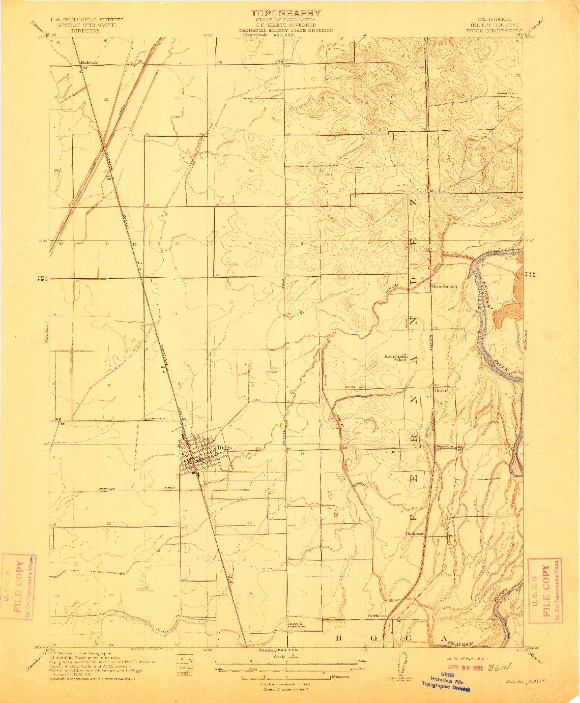 USGS 1:31680-SCALE QUADRANGLE FOR BIGGS, CA 1912