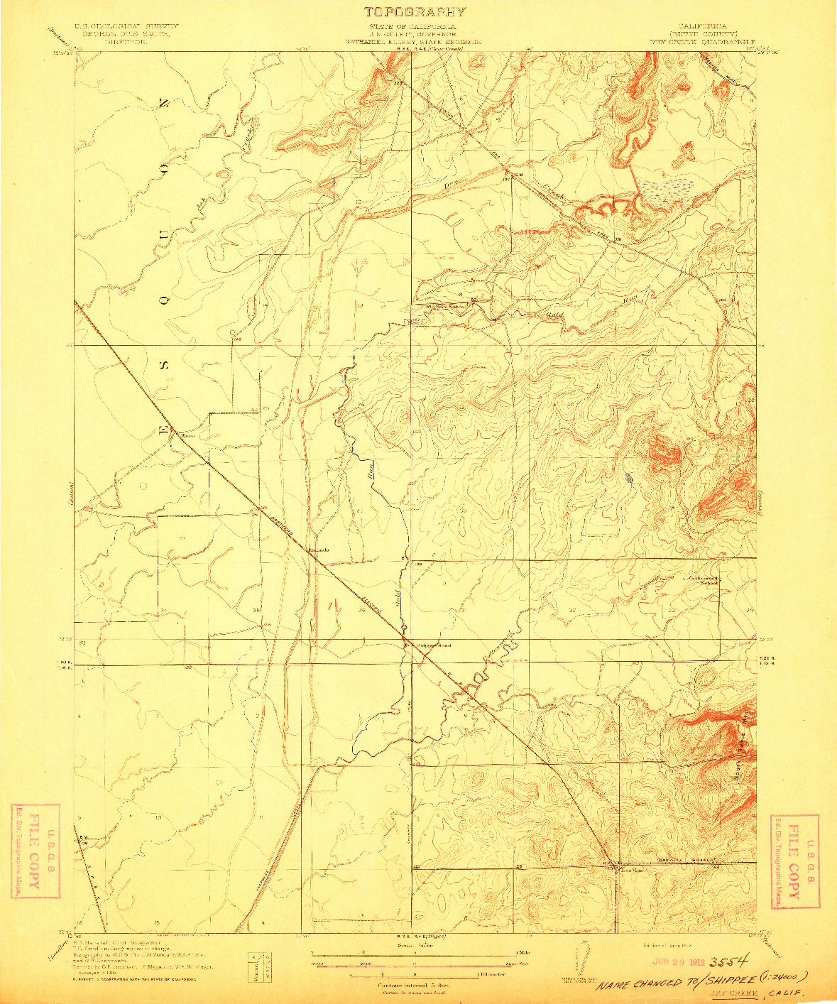 USGS 1:31680-SCALE QUADRANGLE FOR DRY CREEK, CA 1912