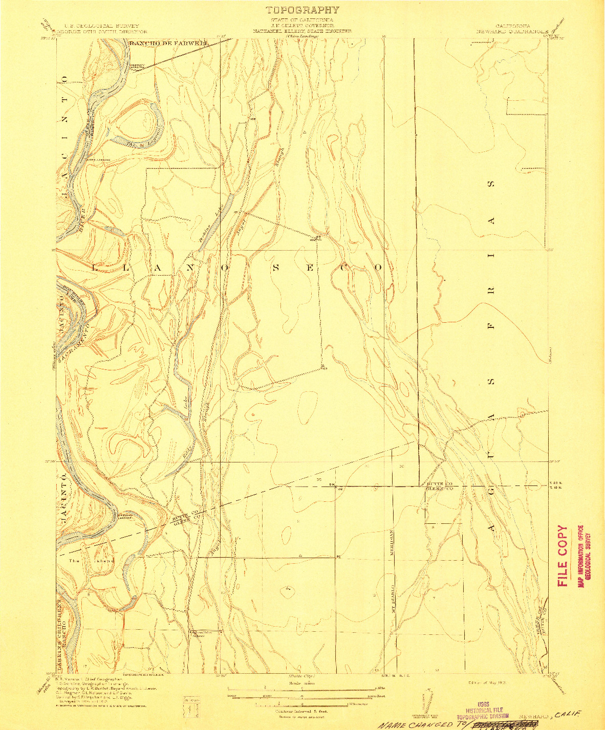 USGS 1:31680-SCALE QUADRANGLE FOR NEWHARD, CA 1912