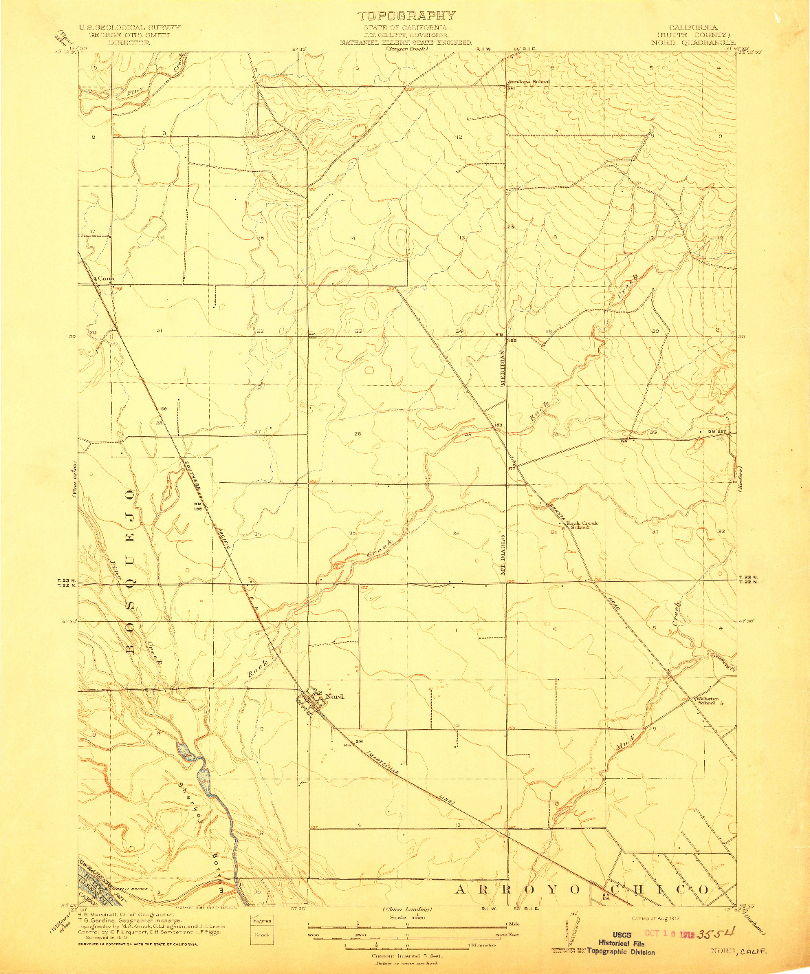 USGS 1:31680-SCALE QUADRANGLE FOR NORD, CA 1912